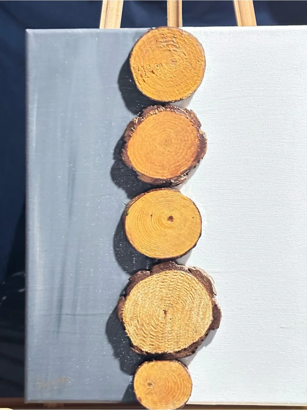 Natural Wood Slice Wall Art in Yellow and Brown - Unbranded